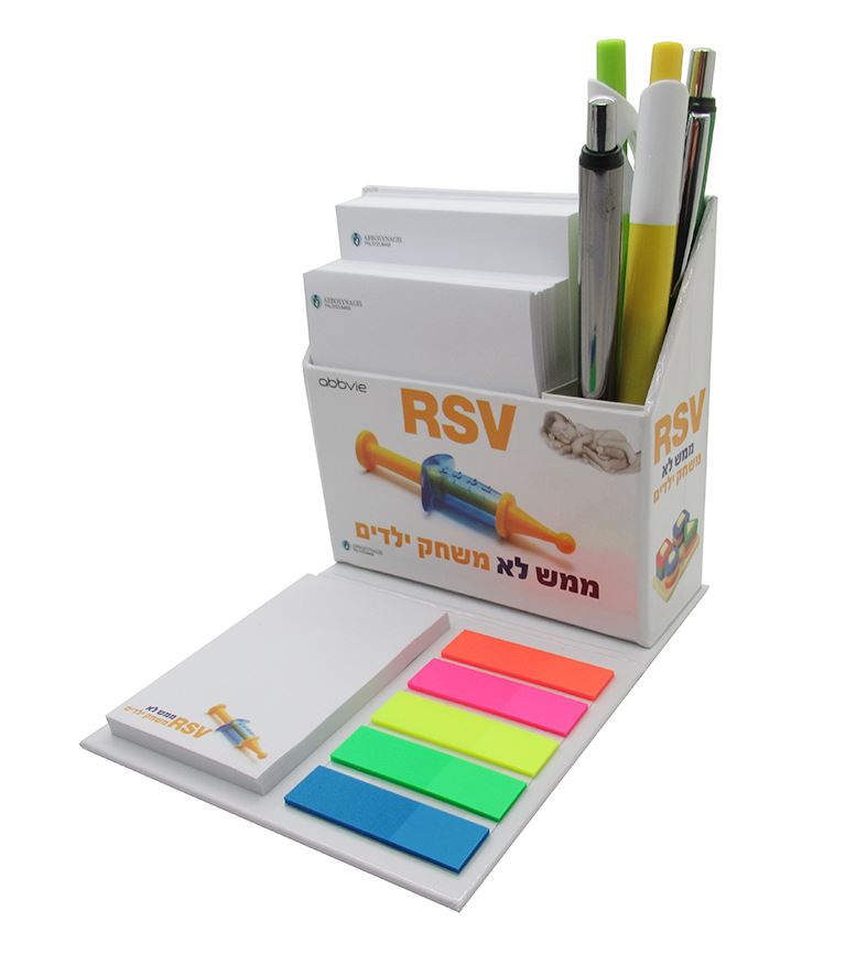 מעמד ממו שולחני לעטים, דיבקיות ודגלונים