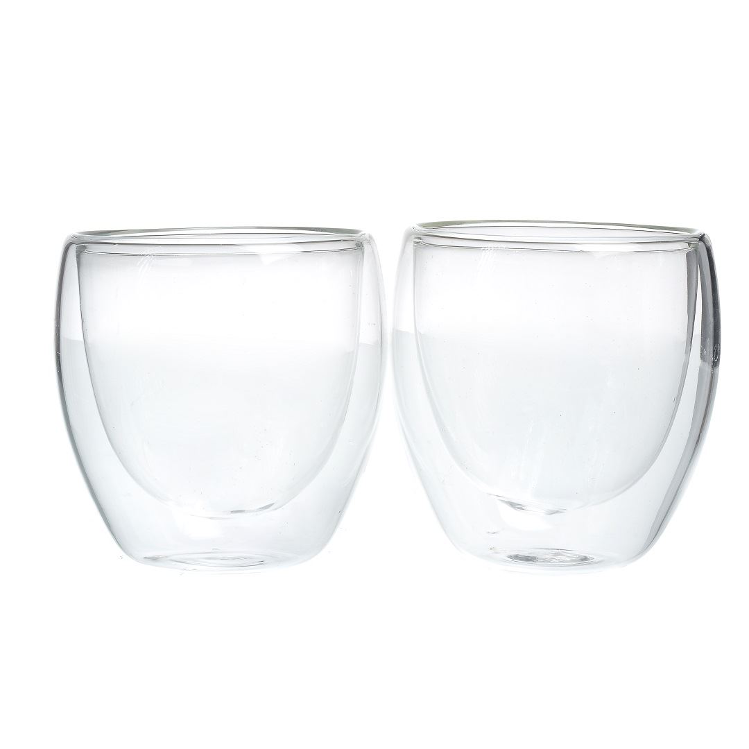 TG-3998 זוג כוסות זכוכית דופן כפולה לקפה/תה