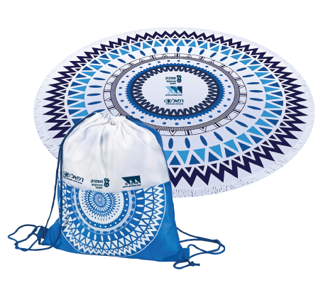 מגבת חוף עגולה + תיק גב שרוכים