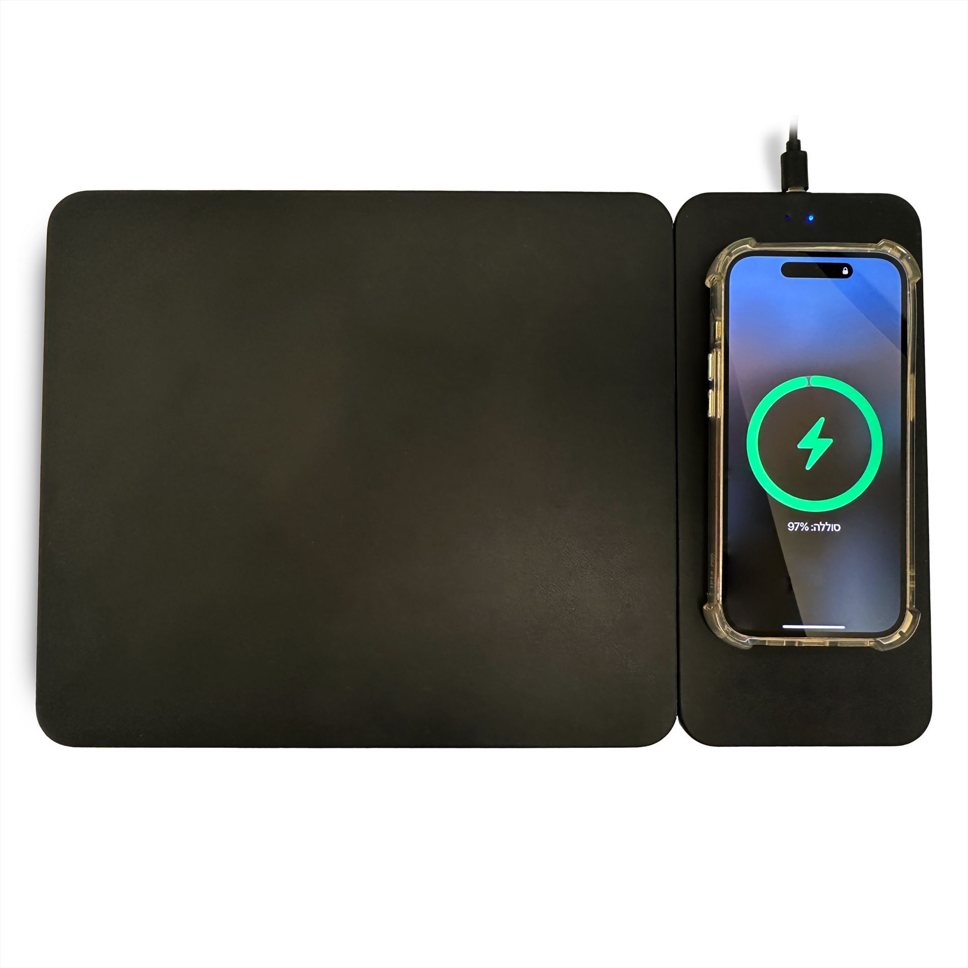 TC-513 משטח לעכבר עם עמדת טעינה אלחוטית מגנטית 15W